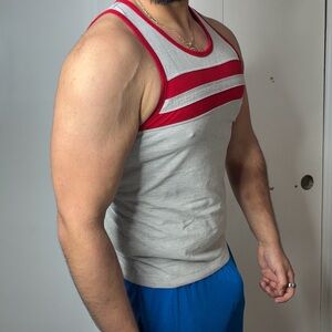 Andrew Christian Red and Gray Tank Top